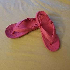 Pink crocs
